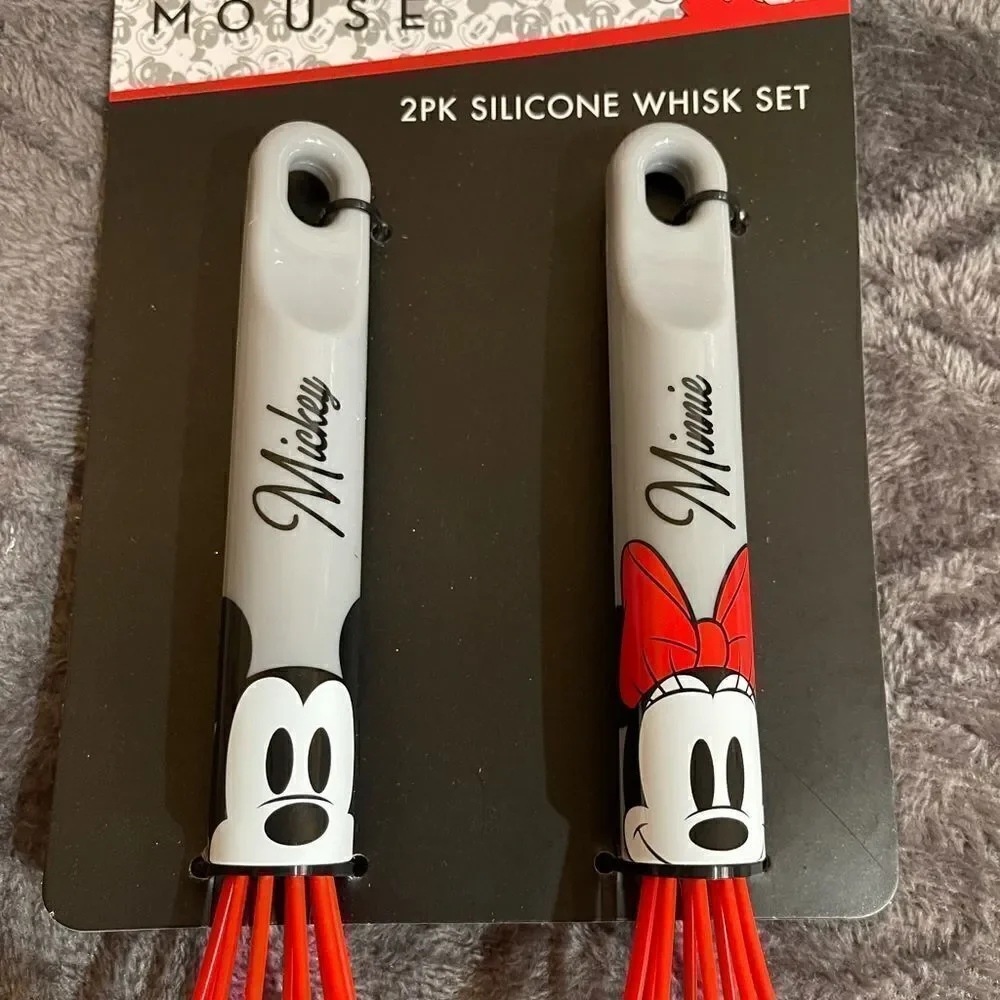 Disney Mickey & Minnie set of 2 silicone whisk NWT